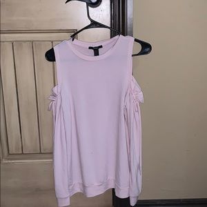 Pink Forever 21 cold shoulder shirt